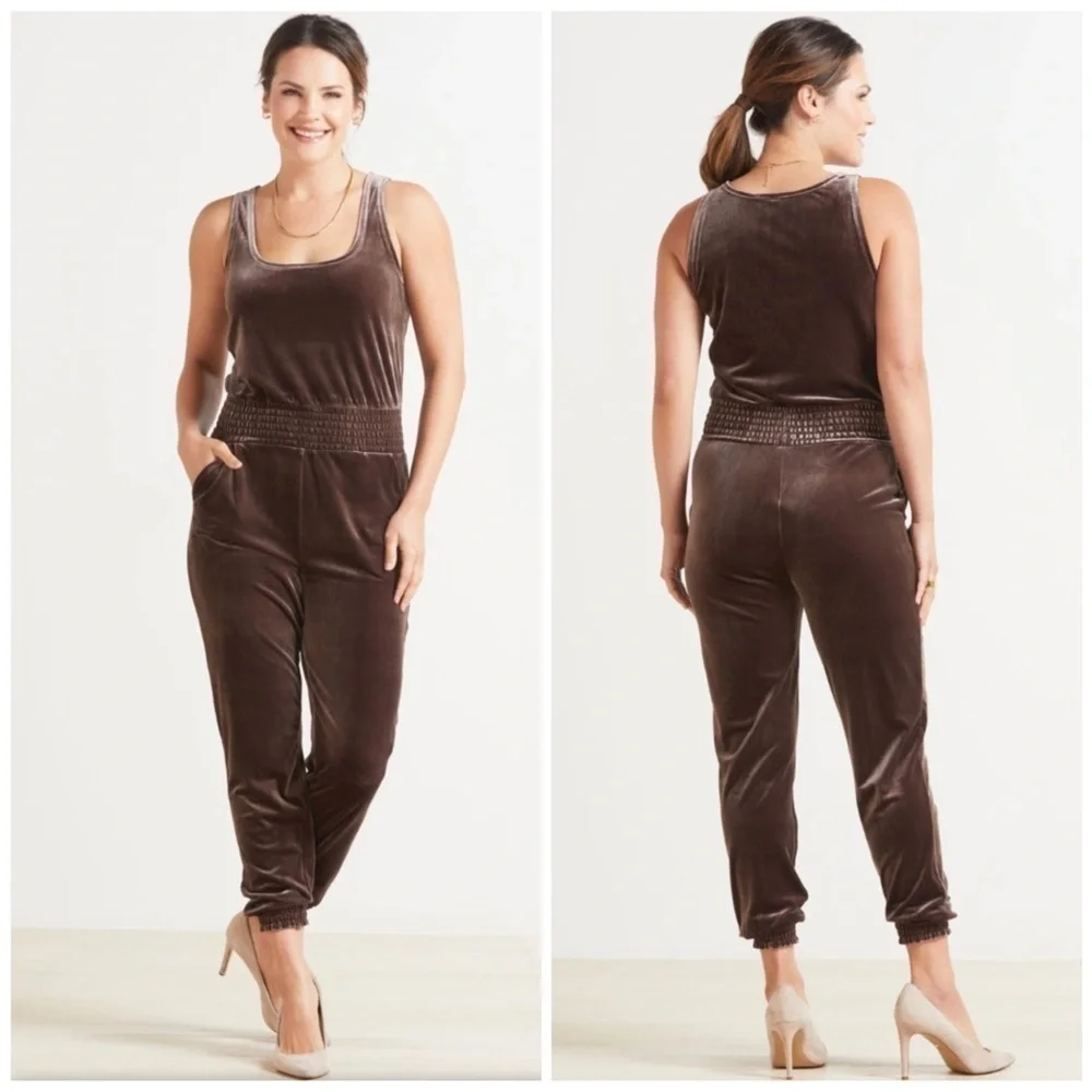 COMMANDO Velvet Lightweight Sleeveless Tank Jumpsuit Size XS NWT Festival